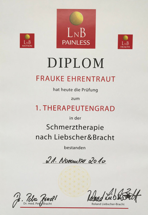 2010: Schmerztherapie 1. Therapeutengrad